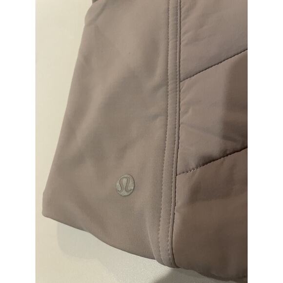 Lululemon Puffer Vest Jacket Removable Hood Size 6 Gray Extra Mile Fleece W/ Bag - Picture 4 of 10